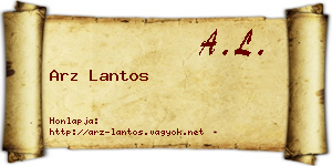Arz Lantos névjegykártya
